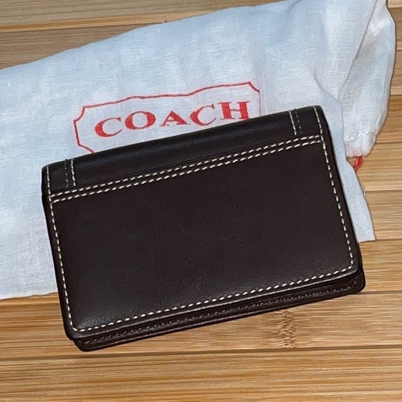 Coach Brown Leather Business Card Wallet NWOT - Picture 2 of 8